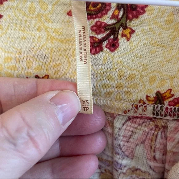 Free People Pink Floral Crop Leilani Blouse XS - Picture 5 of 6